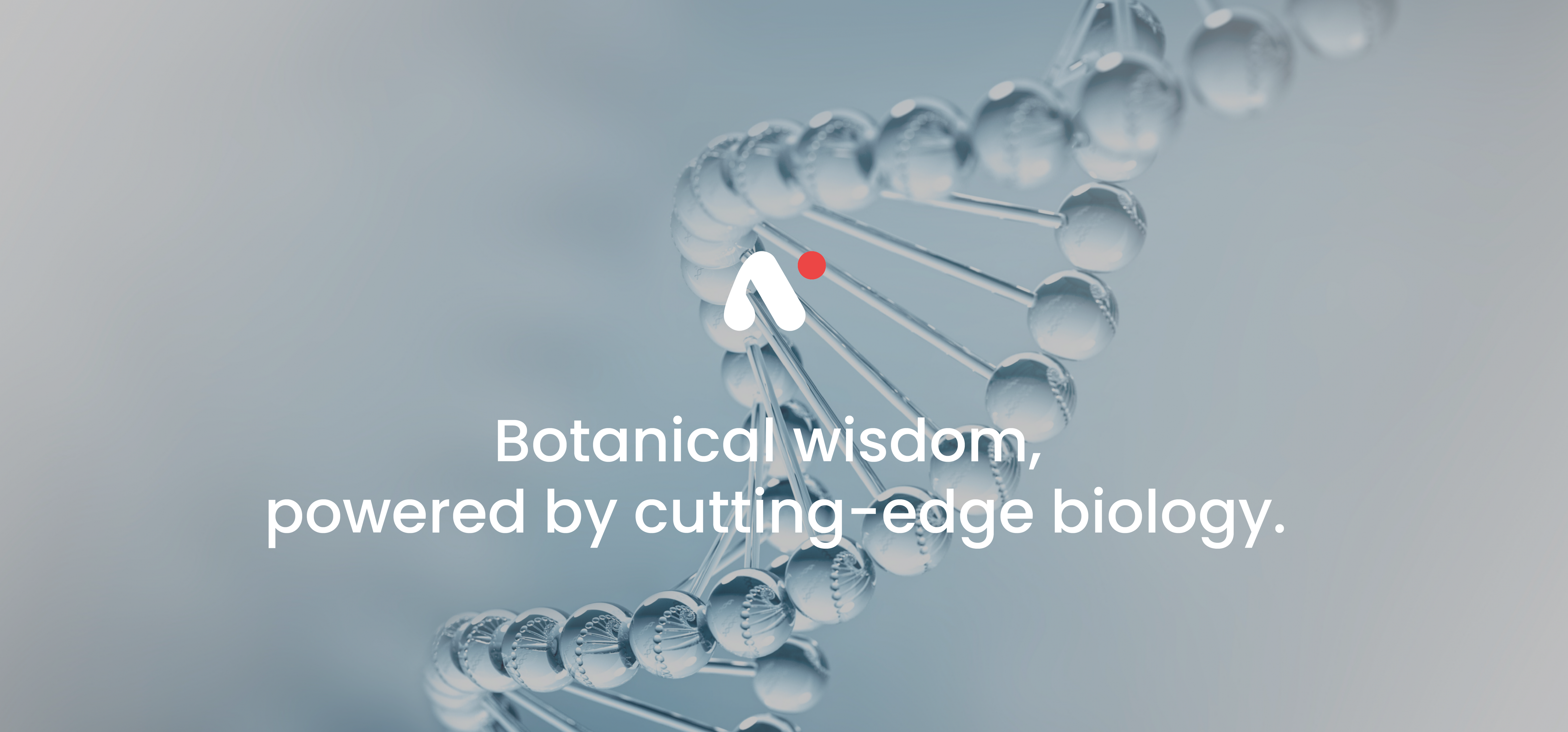 Neumina DNA double helix graphic - botanical wisdom powered by cutting-edge biology for science-backed supplements