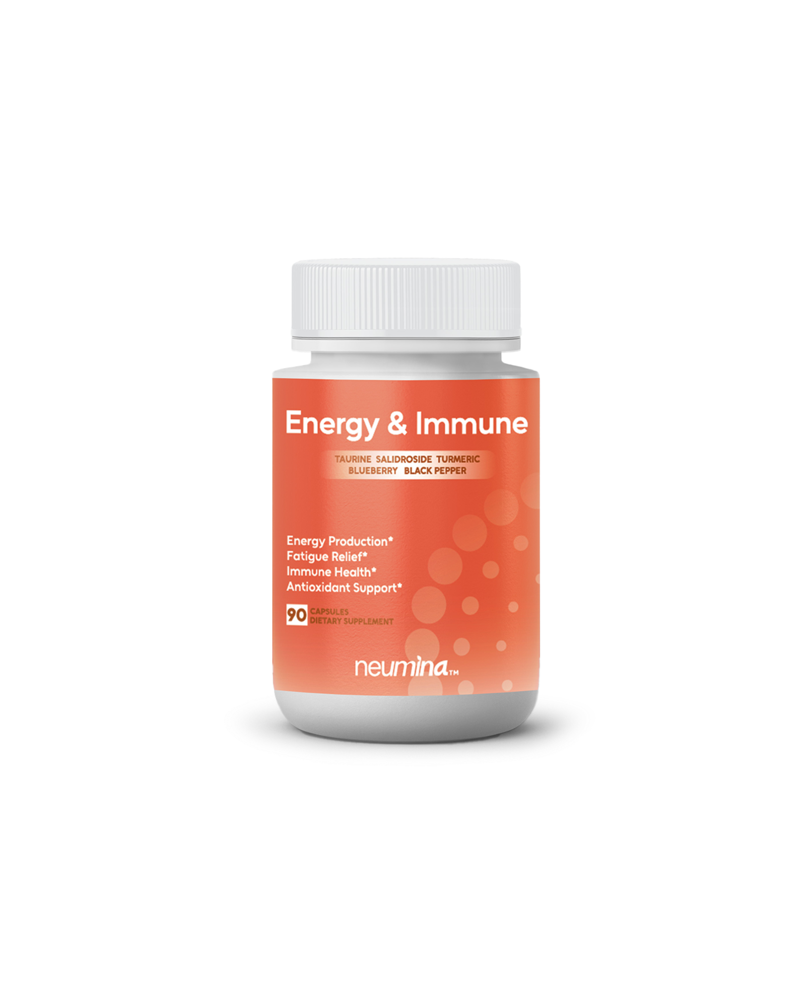 Neumina premium women's energy and vitality complex. Elevate your daily routine with our 90-day supply of antioxidant-rich energy capsules. Featuring high-purity Salidroside for hypoxia tolerance and Taurine for cognitive health. Infused with potent Turmeric (90% Curcumin) and Blueberry for total immune defense. Includes Black Pepper to maximize nutrient absorption. Pure, USA-made, and vegan-friendly formula for the modern woman on the go.