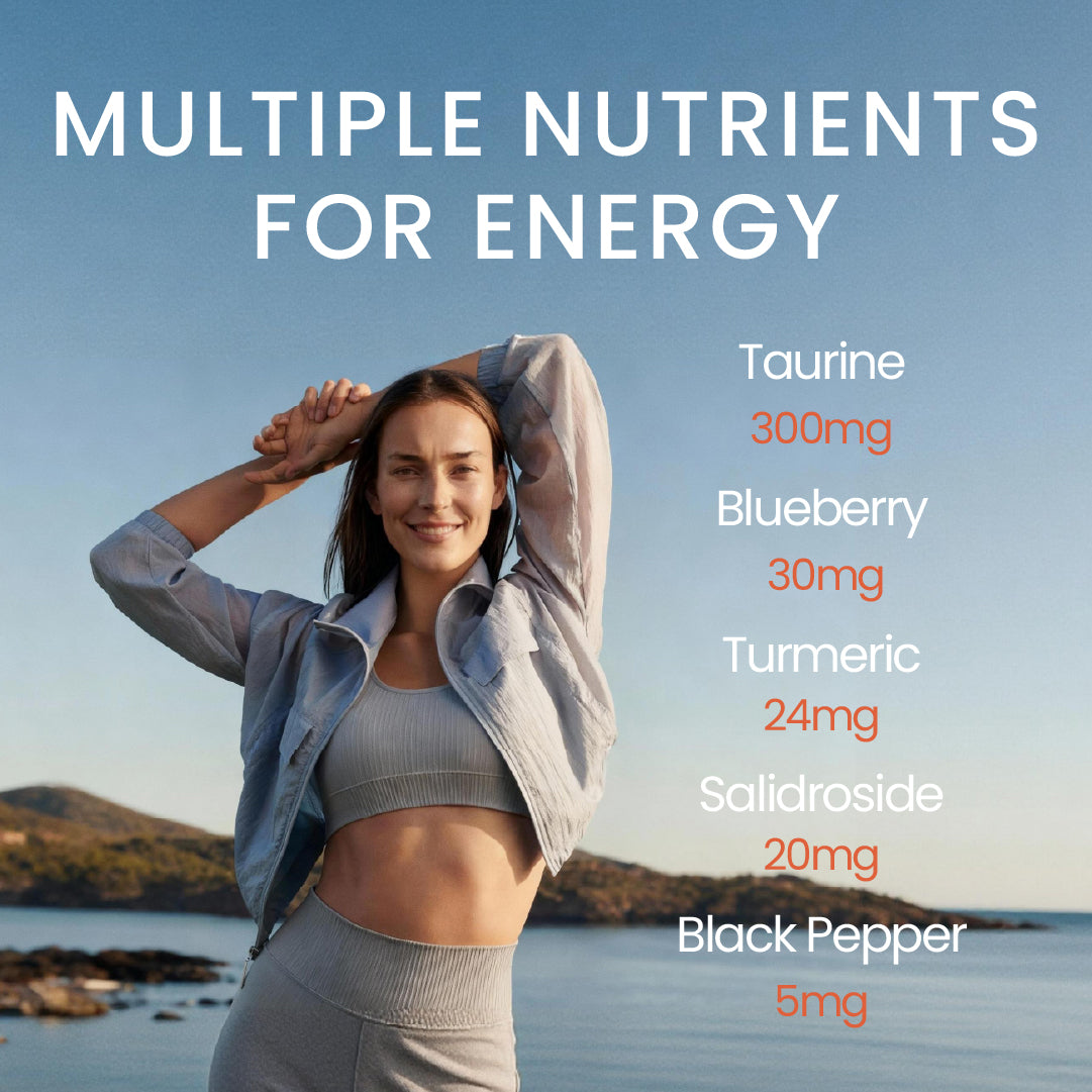 Fuel your vitality with Neumina Women's Energy & Immune. Our science-backed formula delivers multiple nutrients designed for your active lifestyle: 300mg of Taurine for muscle and heart health, plus a powerful antioxidant blend of blueberry and turmeric. Enhanced with 20mg of 99% pure Salidroside to combat daily fatigue and 5mg of Black Pepper for maximum nutrient absorption. Experience sustained energy and peak wellness with our pure, USA-made 90-day supply.